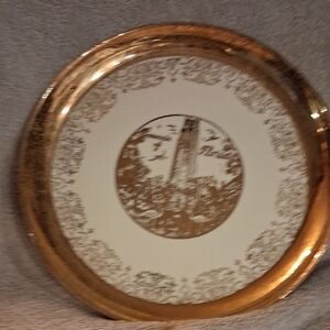 Sterntaler Gold and Cream Art Glass Plate